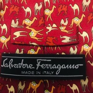Salvatore Ferragamo Silk Tie: Camels Print Pattern
